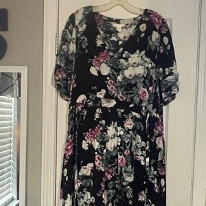 H&M Black Floral Maxi Dress